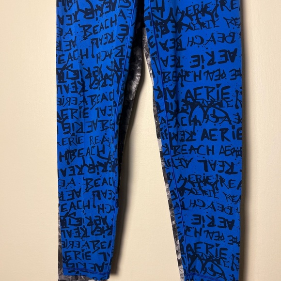 Aerie Offline 7/8 Women Leggings S/P‎ Yoga Gray Floral Blue Bundle Casual Active - Picture 14 of 17